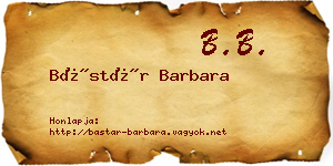 Bástár Barbara névjegykártya